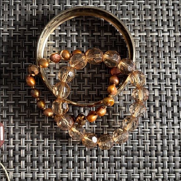 Lia Sophia Brown and Pink Necklace Set - Picture 3 of 4